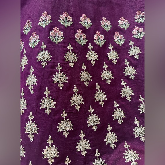 Deep purple and gold Lehenga - Picture 7 of 7
